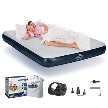 Forbidden Road Air Mattress,Twin and Queen Size Portable Inflatable Single Airbed with External Electric Pump Durable Firm Blow Up Raised Bed with Storage Bag Easy Setup for Guest, Rest, Outdoors