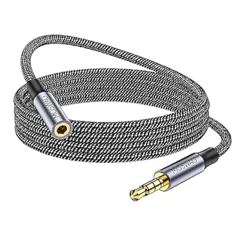 MOWSAG 13.12FT/4Meter Long 3.5mm Extension TRRS 4-Pole Headphone Cable Male to Female Audio Cable Nylon Braided Compatible for Home/Car Stereos Smartphones Headphones Tablets Media Players and More