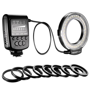 Neewer FC100 32 Super Bright LED Macro Ring Flash For Canon, Nikon,Olympus, Pentax SLR Cameras (Will Fit 52, 55, 58, 62, 67, 72, 77mm Lenses) Canon Digital EOS Rebel T1i (500D), T2i (550D), XSI (450D),XTI (400D), XT (350D), 60D , 50D, 40D, 30D, 20D, 10D, 1D, 5D Mark 2, 5D Mark 3, Nikon D7000, D3200, D3100, D5100,D5000