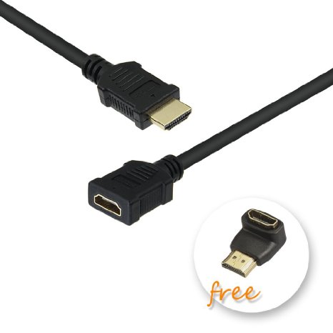 HDMI Extension Male to Female Cable,VCE® High Speed HDMI Cable with Ethernet to Extend Short Cable,Supports 3D & Audio Return Channel -6FT