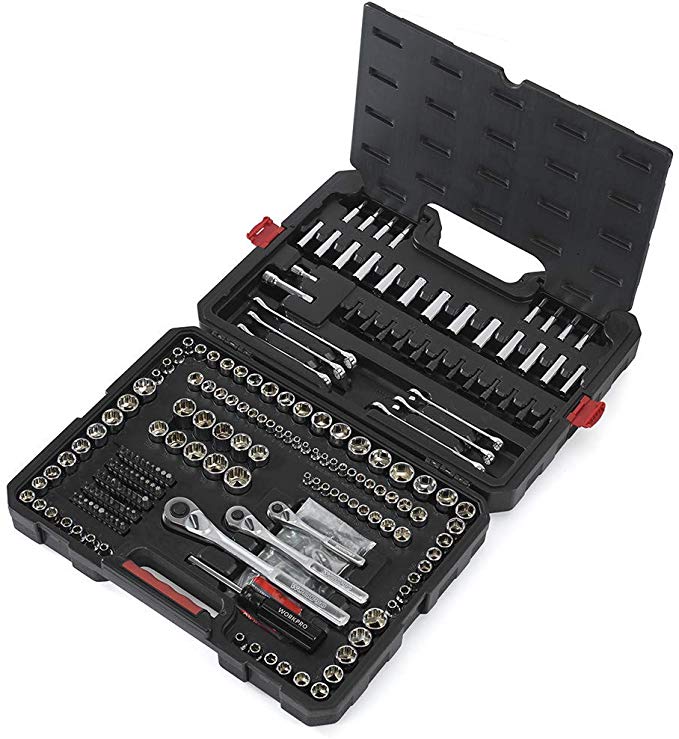 WORKPRO Socket Set, 230-piece Mechanics Tool Kit in Hard Case
