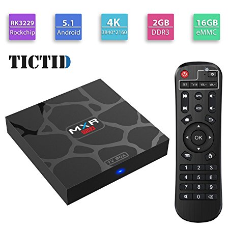 [2G DDR3/16G eMMC] TICTID MXR max Smart TV Box Rockchip RK3229 Chipset Android 5.1 Quad-core 4K TV Box with RTL8189 WIFI Kodi 16.1 Streaming Media Player