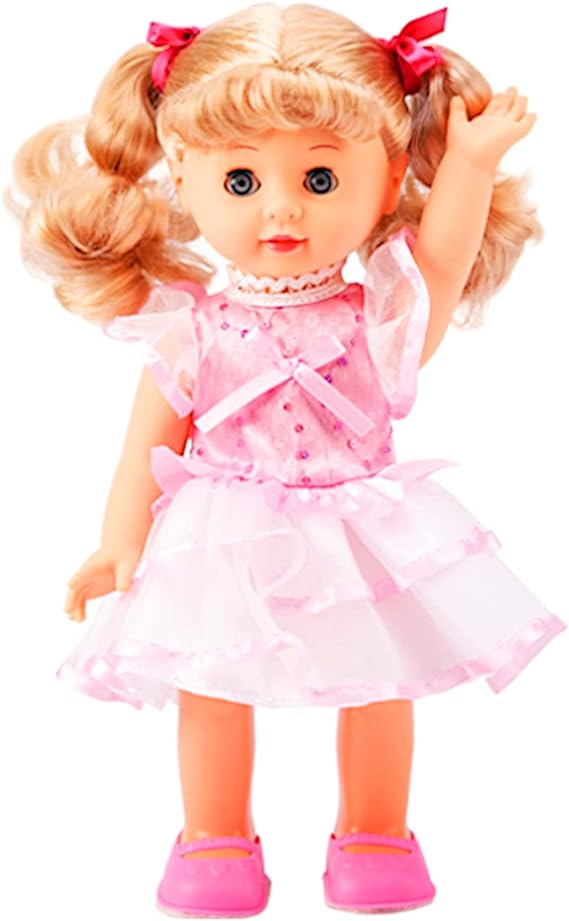 POCO DIVO Princess Walking Doll 12" Interactive Vinyl Toy Baby Sonic Control Cuddly Girl Singing Talking Blonde Fashion Beauty with Blinking Eyes