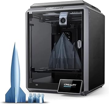 Creality K1 3D Printer Official 2nd Generation Upgrade, 600mm/s High-Speed 3D Printer with G-Sensor, Upgraded 0.1mm Smooth Detail, Printing Size 8.66x8.66x9.84″, Hands-Free Auto Leveling, Dual Fans