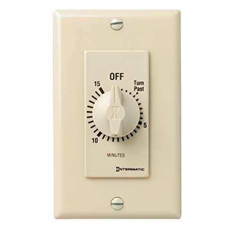 Intermatic FD15MC 15-Minute Spring-Loaded Wall Timer for Fans and Lights, Ivory