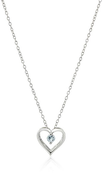 Sterling Silver Heart Pendant Necklace, 18"