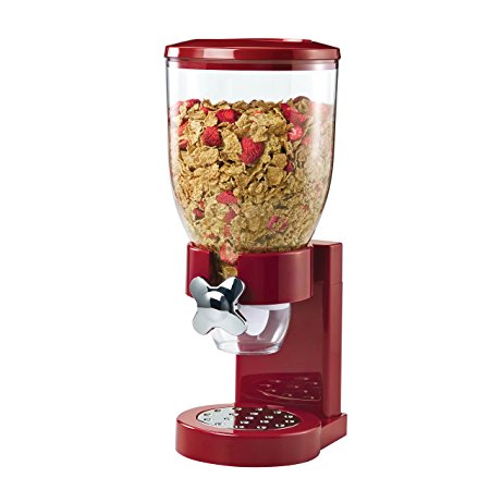 Zevro KCH-06120/GAT103 Indispensable Dry Food Dispenser, Single Control, Red/Chrome