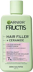 Garnier Fructis Hair Filler   Ceramide Color Repair Sulfate-Free Conditioner, for Colored and Bleached Hair, up to 9X Smoother Hair & 4 weeks of Vibrant Color, 300ml