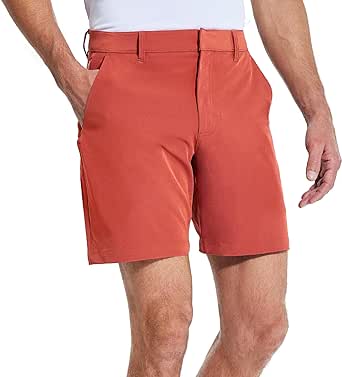 MIER Men's Stretch Golf Shorts 5 Pockets Quick Dry 8" Casual Dress Work Shorts with Active Waistband, Water Resistant