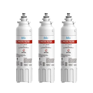 Brio LT800P & ADQ73613401 Water Filter Replacement for LG LT800p, ADQ73613402, ADQ73613408, ADQ75795104, Kenmore 46-9490, LSXS26326S, LMXC23746S, LMXC23746D, NSF 42, 53, 372, & 401 (3 Pack)