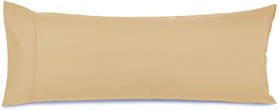 Nestl Bedding Premium Body Pillowcase - Double Brushed Microfiber Hypoallergenic Body Pillow Covers - 20 x 54 in - Breathable Ultra Soft Bed Pillow Cases - Camel Gold