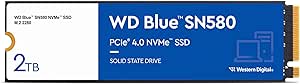 WD Blue SN580 2TB, M.2 2280, NVMe SSD, PCIe Gen3, up to 4150 MB/s read speeds, nCache 4.0 Technology Includes Acronis True Image for Western Digital