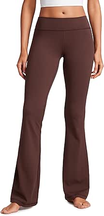 CRZ YOGA Womens Butterluxe Low Rise Flare Leggings 32" - Bootcut Yoga Pants with Pocket Wide Leg Buttery Soft Lounge Casual