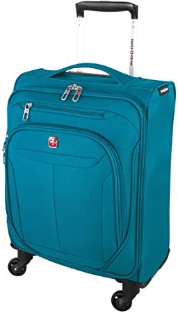 SWISSGEAR Marumo Lightweight International Carry-on Spinner Luggage, 19 Inches, Teal