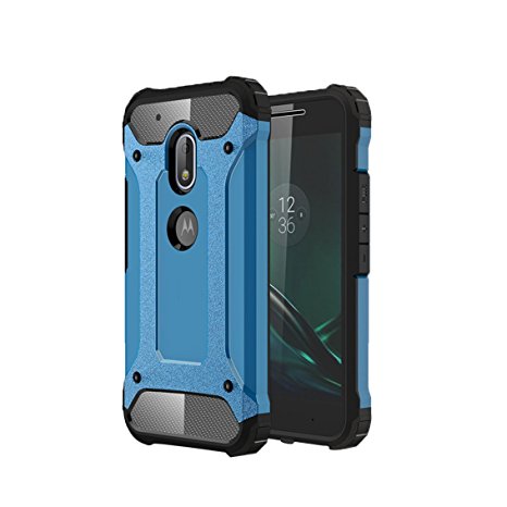 Motorola Moto G4 Play (4th generation) G3 Rubber Plastic [Hybrid Dual Layer] [Shock Absorbing] Shell [Impact Defender] ShockProof SPF Case Cover - Blue