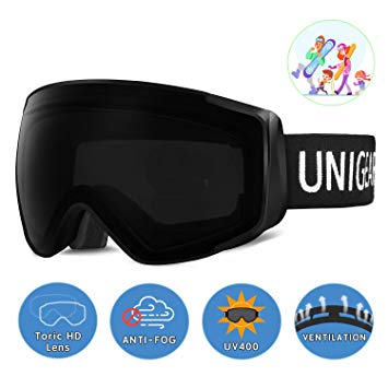 Unigear Skido X2 Ski Goggles, Toric Dual Lens Snowboard Snow Goggles for Kids, Men and Women - OTG & 100% UV Protection