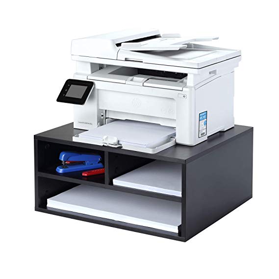1home Wooden Desktop Printer/Fax Stands Two-tier Workspace Storage Machine Organisers