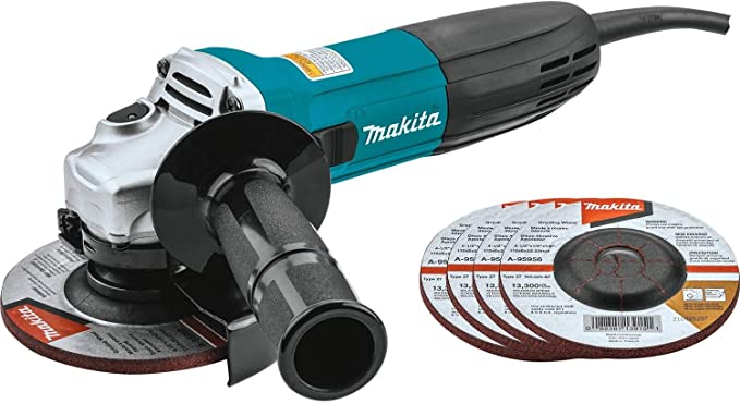 Makita GA4530X 4-1/2-Inch Angle Grinder with Grinding Wheels, Blue