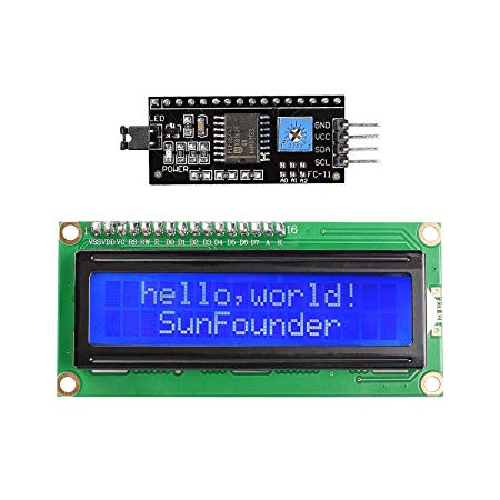 SunFounder IIC I2C TWI 1602 Serial LCD Module Display for Arduino Uno R3 Mega 2560 16x2