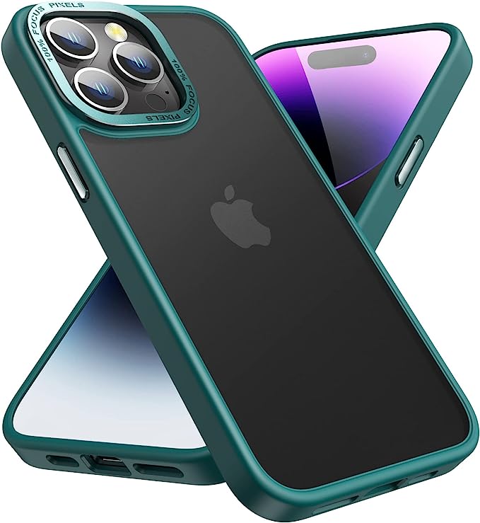 Dadanism Designed for iPhone 14 Pro Max Case, Military Grade Drop Protection, Skin-Friendly PC Back, Advanced Metal Camera Protection Ring, Anti-Scratch Anti-Fingerprint (Green, 6.7 Inch)