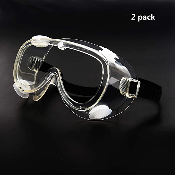 Safety Goggles Eyes Protection Glasses - Clear Anti Fog,Scratch,Mist,Wind UV Protection Goggles for Work,DIY, Lab, Welding, Grinding, Cycling (with Breathing Valve 2 Piece)