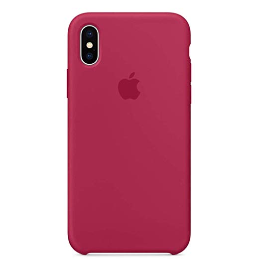 iPhone XR Silicone Case, 6.1 inch Soft Liquid Silicone Case with Soft Microfiber Cloth Lining Cushion (Rose red)
