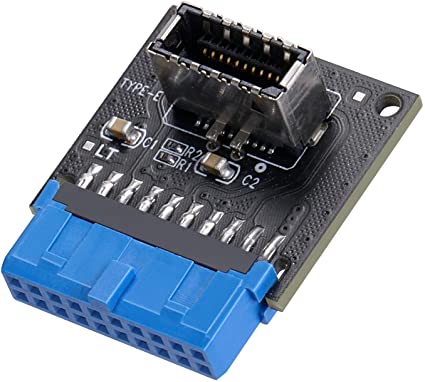 MZHOU Computer Mainboard USB 3.0 Front 19PIN to 3.1 Type-C Front Panel Header Type-E Adapter 20 to 19 Pin Expansion Card