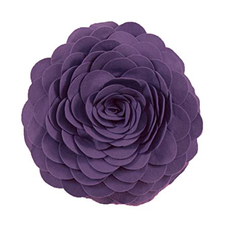 Fennco Styles Eva's Flower Garden Decorative Throw Pillow with Insert - 13 inch Round (Violet, 13" Case Insert)