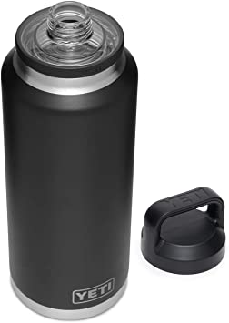 YETI Rambler 46 oz Bottle, Vacuum Insulated, Stainless Steel with Chug Cap, Black