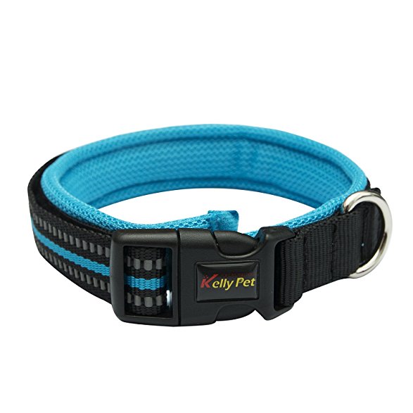 Bolux Pet Collars 4 Color Adjustable Breathable Nylon 3M Reflective Dog Collars & Seat Belts Comfortable to wear , Matching Leash Harness Available Separately