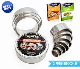 Cookie Cutters 11 PIECE ROUND Biscuit Cutter Set For Pastry Donuts Dough English Muffin Sandwich Pancake Crumpet Rings Cookies Pizza Mold Scones And Baking COMMERCIAL HIGH QUALITY Range of 304 Stainless Steel RUST PROOF 2 FREE eBOOKs Buy Yours Now