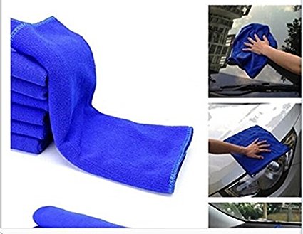 Drhob 6PCS Microfiber Absorbent Blue Towel Car Clean Wash Polish Multi-function Towel Clean