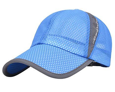 Panegy Unisex Mesh Brim Tennis Cap Outside Sunscreen Quick Dry Adjustable Baseball Hat