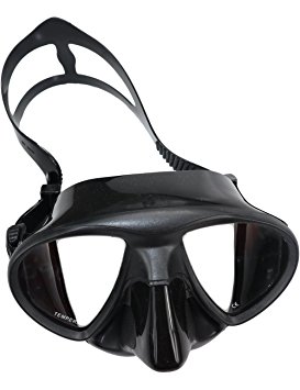 OMGear Frameless Diving Mask Low Volume With Neoprene Mask Strap For Spearfishing Freediving Scuba Diving Snorkeling Swimming In Black Blue White