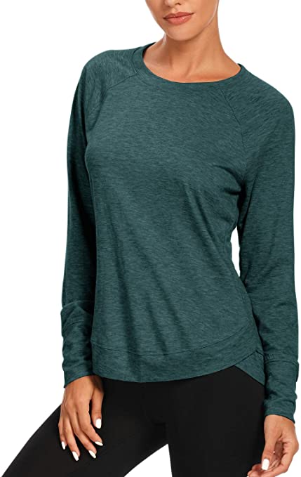 Muzniuer Womens Long Sleeve Workout Shirts-Long Sleeve Shirts for Women Yoga Sports Running Shirt Workout Top