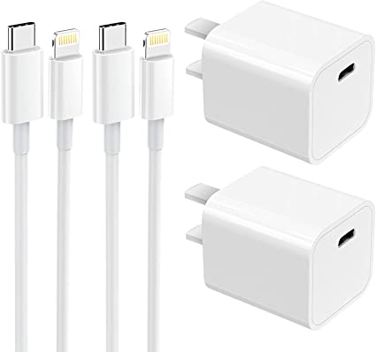 【Apple MFi Certified】[2-Pack] iPhone Fast Charger, 20W USB C Wall Charger with 6FT Charger Cable Type C Charger Adapter Compatible with Phone 12/12 Mini/12 Pro Max/11 Pro Max/XS Max/XS/XR/X