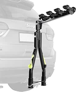 CyclingDeal Quick Release Bike Carrier Car Rack - Carry 4 Bikes Bicycles - Heavy Duty Sturdy Rust Proof - for Tow Ball Hitch or 2'' Square Hitch Receiver