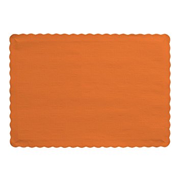 Creative Converting 50 Count Touch of Color Paper Placemats, Sunkissed Orange