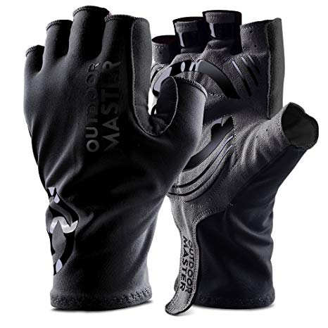 OutdoorMaster Bike Gloves - Fingerless Cycling Gloves with Shock Absorbing Pads & Anti-Slip Silica Gel - for Men, Women & Youth