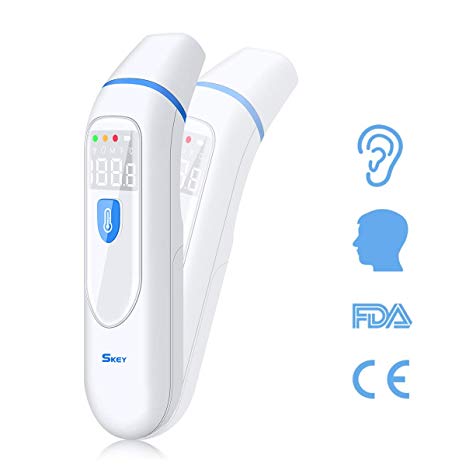 Medical Forehead and Ear Thermometer - SKEY Baby Thermometer with Digital Infrared Temporal Thermometer for Fever, Instant Accurate Reading for Baby Kids and Adults