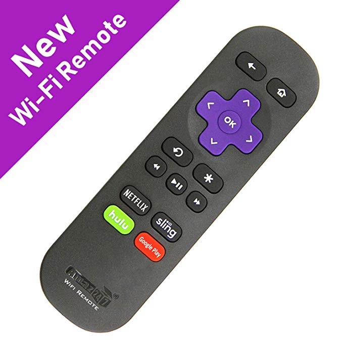 Amaz247 Point-Anywhere Wi-Fi Remote Pairing with Roku Stick, Stick , Roku Premiere, Premiere , Roku Ultra, Roku 2,3,4; Replace Roku Stick Remote RC80