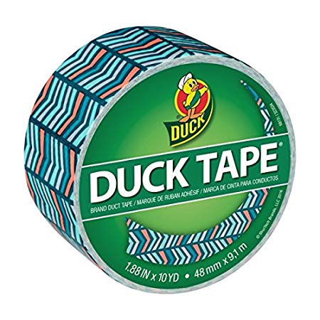 Duck Brand Printed Duct Tape, Herringbone, 1.88 inches x 10 Yards, Single Roll (285237)