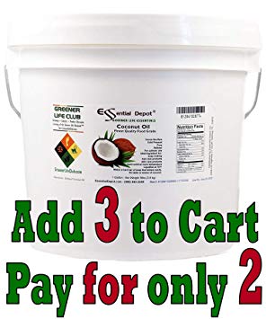 ESSENTIAL DEPOT Coconut Oil - Finest Quality Food Grade - 8 lbs - In Pail - 1 Gallon