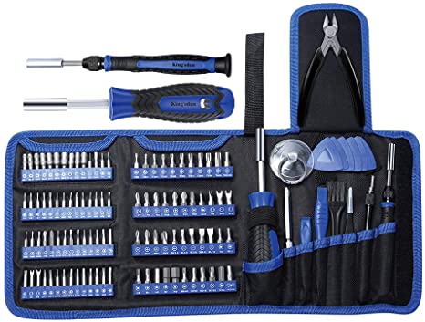 Kingsdun Precision Screwdriver Set, 118pcs Repair Tool Kit with Magnetic Multi-Bit Nut Drivers for Repair Phone, iPhone, iPad, Watch, Tablet, PC, Eyeglass, Macbook, Computer, Xbox, Small Electronics