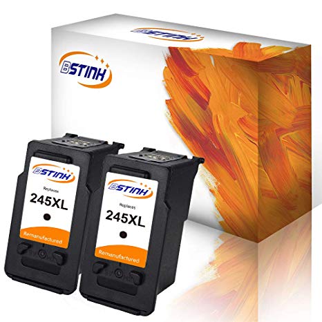 BSTINK Remanufactured for Canon PG-245XL 245XL Ink Cartridges 2 Black Shows Accurate Ink Level, Used in Canon PIXMA MG2520 MG2920 MG2922 MG2924 MG2420 MG2522 MG2525 MG3020 MG2555 MX490 MX492 Printer