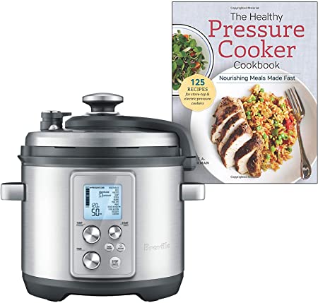 Breville BPR700BSS Fast Slow Pro 6 Quart Multi Function Cooker Bundle with"The Healthy Pressure Cooker Cookbook Nourishing Meals Made Fast" Cookbook - Stainless Steel
