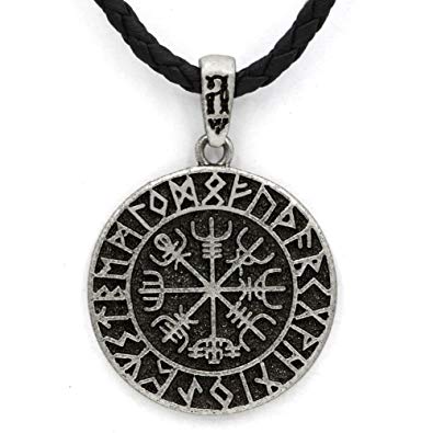 TTKP Valknut Pagan Amulet Vegvisir Viking Wax Cord Scandinavian Norse Jewelry Runes Pendant Necklace