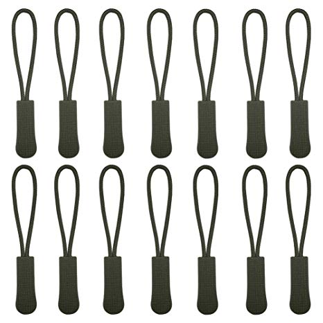 Shintop Zipper Pull Replacement, 20pcs Zip Tags for Backpacks, Jackets, Luggage, Suitcase(Army Green)