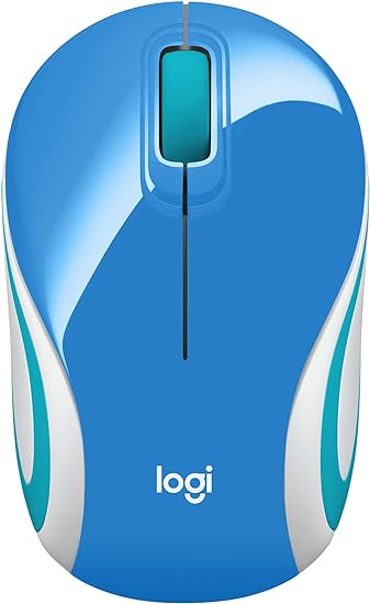 Wireless Mini Mouse M187, Pocket Sized Portable Mouse for Laptops Blue