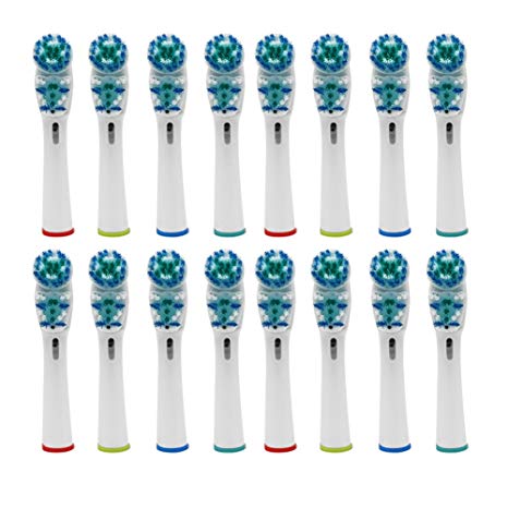 Toothbrush Replacement Heads Compatible with Braun Oral-B Electric Toothbrush Pro 1000 Pro 3000 Pro 5000 Pro 7500 Vitality Dual Clean 16 Pack